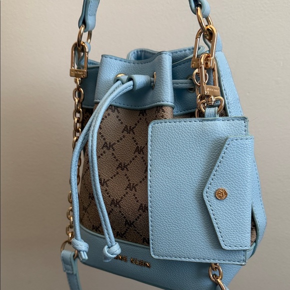 Anne Klein Light Blue and Tan Mini Bag - Picture 3 of 13